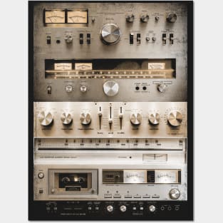 Setup Vintage Audio HiFi Sound System Mixed Media Collage Posters and Art